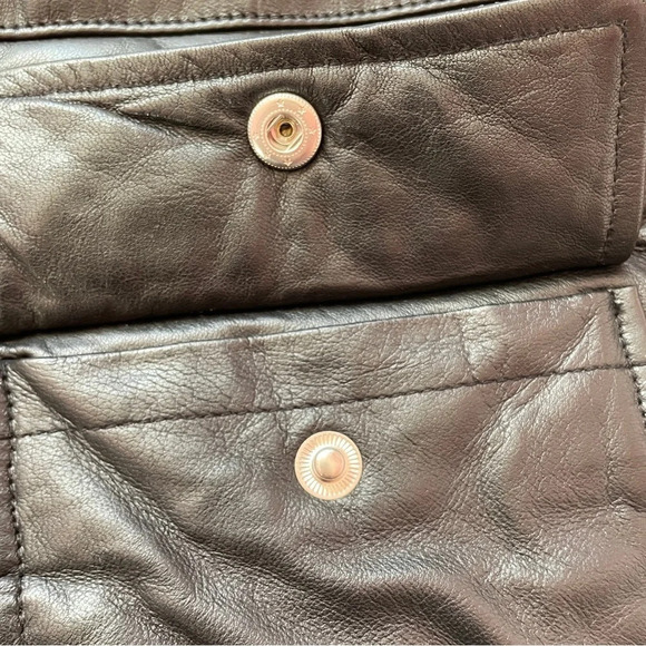 Walter Baker Robert Lamb Leather Longline Hooded Jacket In Black, Size Large - Picture 10 of 16